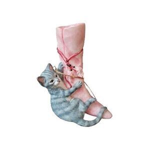 Country Artists Cat with Pink Feather Boot Figurine Small Kitten Knick Knack